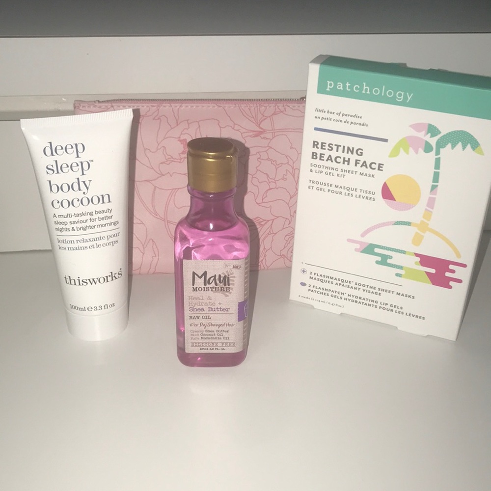 THIS WORKS LOTION, MAUI RAW OIL, PATCHOLOGY MASKS